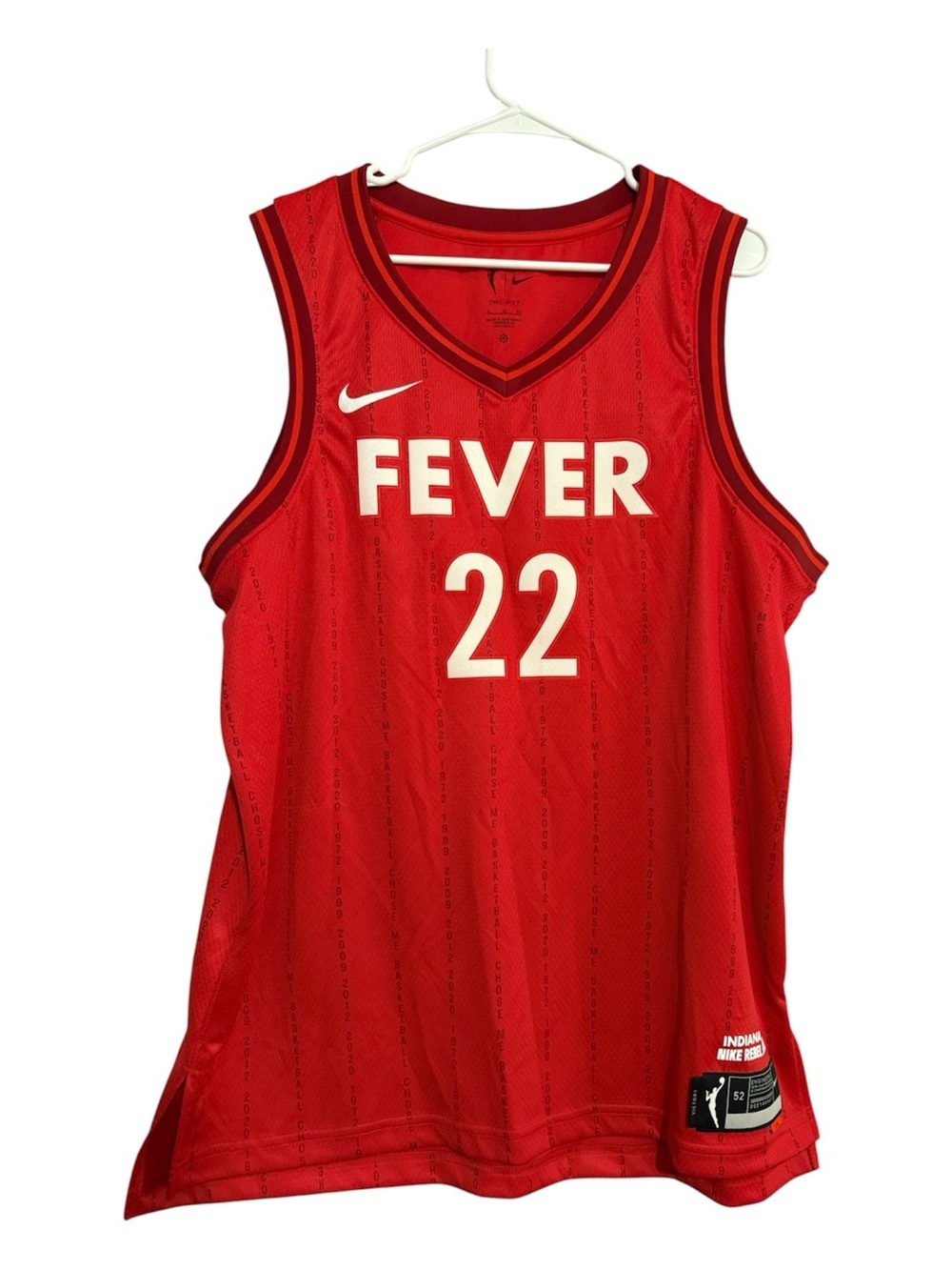 Nike Indiana Fever Caitlin Clark #22 Rebel Edition Red WNBA Jersey Size XL